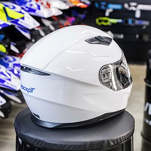 Шлем интеграл с очками ROCKOT RM-133 Solid White (бел глянц, M)