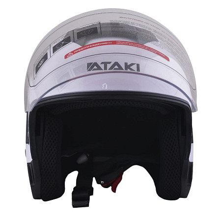 Шлем открытый со стеклом ATAKI JK526 Solid (бел глянц, M)